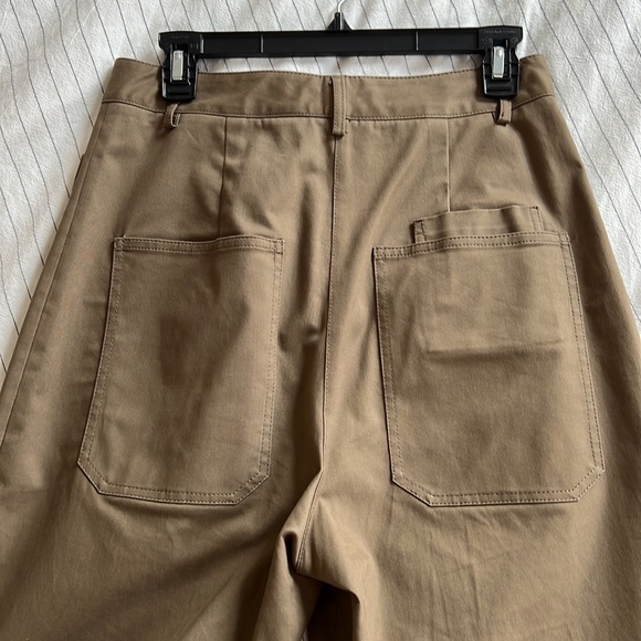 Tibi Myriam Twill Sculpted Pant in Utility Brown - Picture 5 of 6